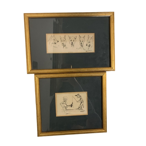 203 - A SET OF FOUR LOUIS WILLIAM WAIN, 1860 - 1939, TWO STYLISED CAT PRINTS
One titled  ‘An Argument!’.
(... 