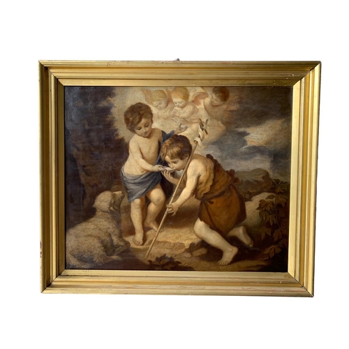 233 - AFTER BARTOLOMÉ ESTEBAN MURILLO, A 19TH CENTURY OIL ON CANVAS
‘The Christ Child and The Infant John ... 