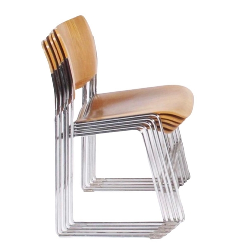 104 - A SET OF TEN 40/4 STACKING CHAIRS DESIGNED BY DAVID ROWLAND, 1963/64
Manufactured by Howe, each with... 