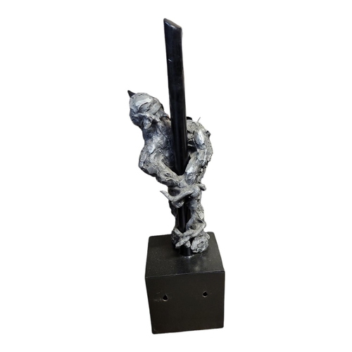 216 - A MODERN DESIGN 20TH CENTURY SCHOOL DRAMATIC SCULPTURE, A SUFFERING MAN
Cast metal and iron model of... 