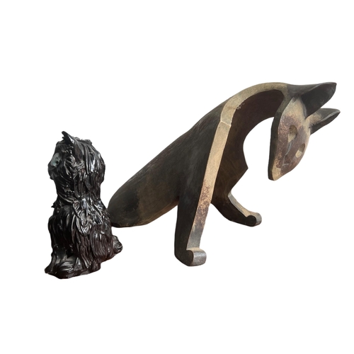 271 - A COLLECTION OF THREE 20TH CENTURY POTTERY ITEMS
To include a horse and two cats.
(largest h 32cm x ... 