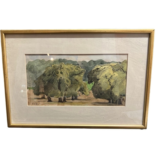 321 - RODNEY JOSEPH BURN, R.A., 1899 - 1984, WATERCOLOUR
Landscape, trees (possibly Richmond Park), signed... 