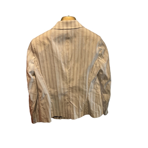 124A - DAKS, A CREAM AND BEIGE PINSTRIPE SUIT JACKET.
(size 14)