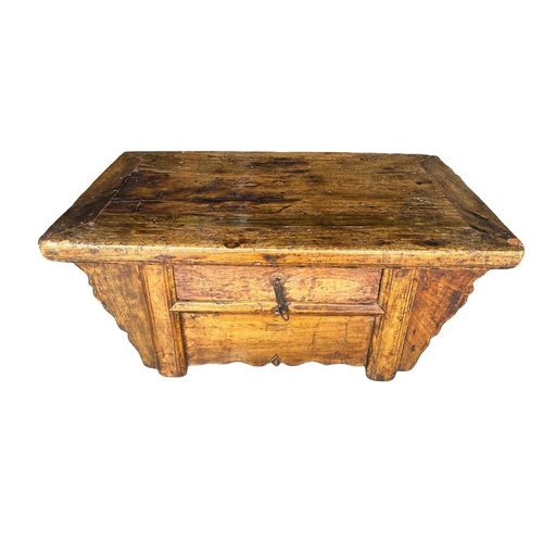 242 - A CHINESE ELM LOW TABLE
Having a single central drawer.
(h 32cm x w 74cm x d 44.5cm)