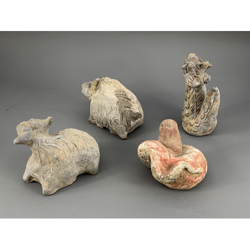 279 - A RARE GROUP OF TWELVE POTTERY ZODIAC ANIMALS, YUAN DYNASTY, AD. 1279 – 1368
Each grey pottery figur... 