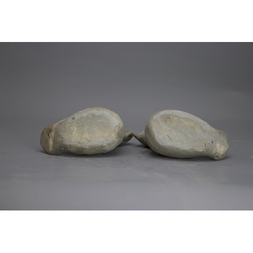 281 - AN UNUSUAL PAIR OF POTTERY DOVES, HAN DYNASTY, BC 206 - AD 220
The grey ware hand modelled, and with... 