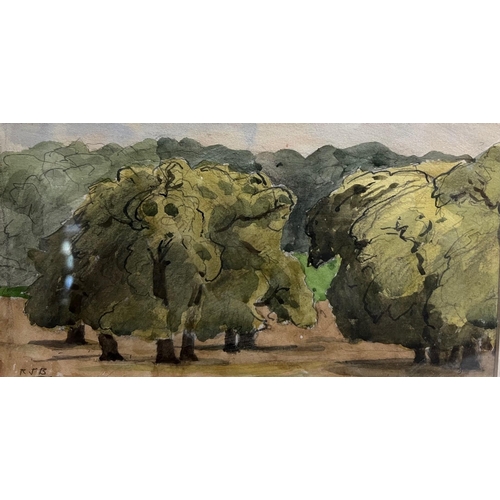 321 - RODNEY JOSEPH BURN, R.A., 1899 - 1984, WATERCOLOUR
Landscape, trees (possibly Richmond Park), signed... 