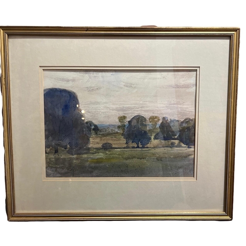 330 - RODNEY JOSEPH BURN, R.A., 1899 - 1984, WATERCOLOUR
Landscape view (possibly Richmond Park), signed w... 