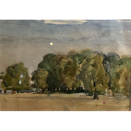 332 - RODNEY JOSEPH BURN, R.A., 1899 - 1984, WATERCOLOUR
Landscape view (possibly Richmond Park), signed w... 