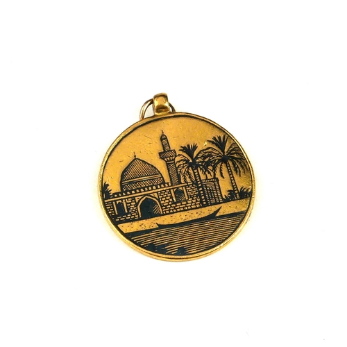 25a - A LATE 19TH/EARLY 20TH CENTURY OTTOMAN 22CT GOLD ONE LIRA PENDANT (100 KURUSH) 
The reverse having N... 