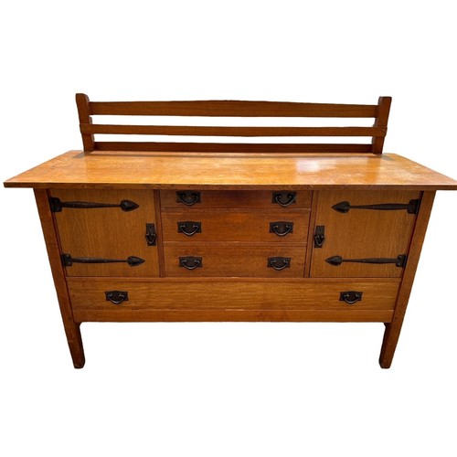 114 - GUSTAV STICKLEY, AMERICAN, 1858 - 1942, A RARE EARLY 20TH CENTURY OAK ARTS & CRAFTS ROOM SUITE
To in... 