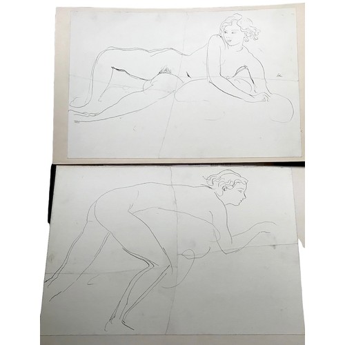 320 - AUGUSTUS JOHN, O.M., R.A., 1878 - 1961, FROM THE COLLECTION OF DAME ELIZABETH TAYLOR, TWO PEN AND IN... 