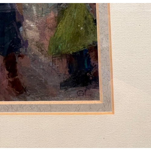 266 - GEOFFREY LEE, 20TH CENTURY PASTEL
Titled ‘Shoppers’, signed top right gallery label verso, framed an... 