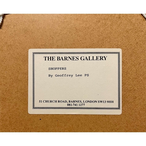 266 - GEOFFREY LEE, 20TH CENTURY PASTEL
Titled ‘Shoppers’, signed top right gallery label verso, framed an... 