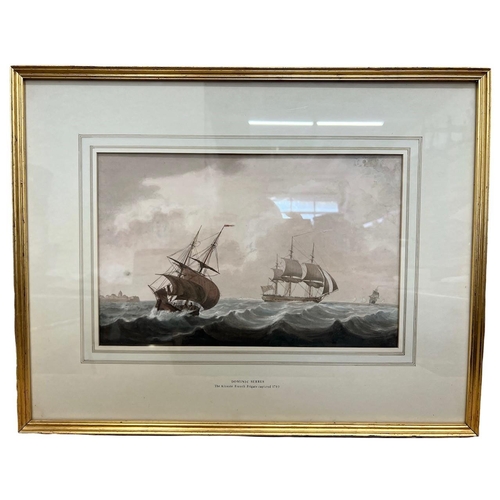 270 - ATTRIBUTED TO DOMINIC SERRES, BRITISH, 1722 - 1793, LARGE WATERCOLOUR
Coastal seascape, ships the Al... 