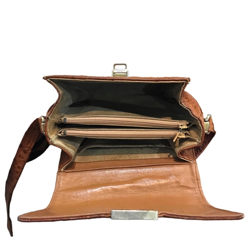 106 - TWO VINTAGE OSTRICH LEATHER HANDBAGS.
(largest h 53cm x w 28cm x depth 9cm)