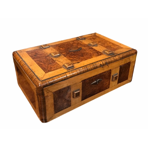 166 - A COLLECTION OF THREE BOXES TO INCLUDE A 19TH CENTURY ROSEWOOD WRITING SLOPE 
Inlaid with the name ‘... 