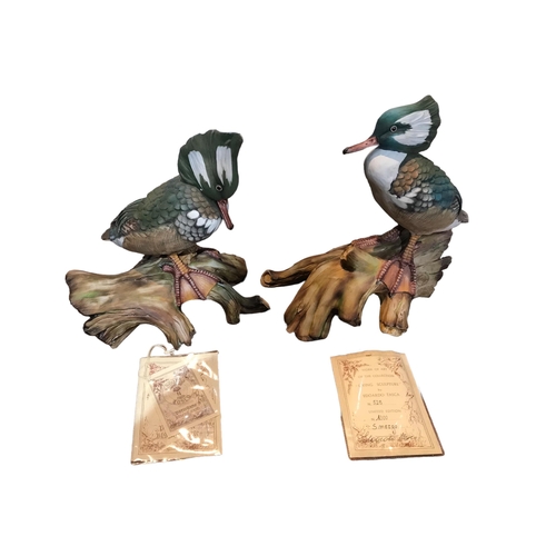 181 - EDOARDO TASCA, TWO 20TH CENTURY LIMITED EDITION (525/1000 AND 528/1000) PORCELAIN DUCKS 
Titled ‘Liv... 