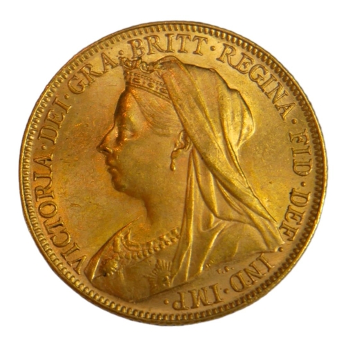 17 - A VICTORIAN 22CT GOLD SOVEREIGN COIN, DATED 1898 
With Queen Victorian Widow bust and George and Dra... 