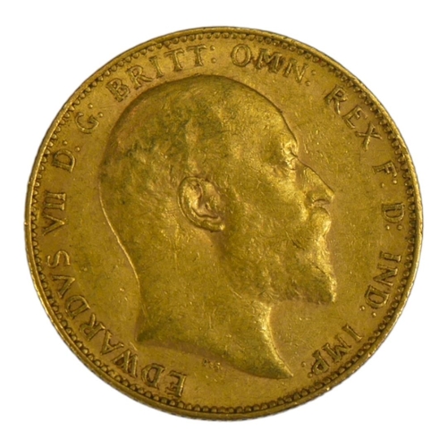 20 - AN EDWARDIAN 22CT GOLD SOVEREIGN COIN, DATED 1903 
With King Edward VII bust and George and Dragon t... 