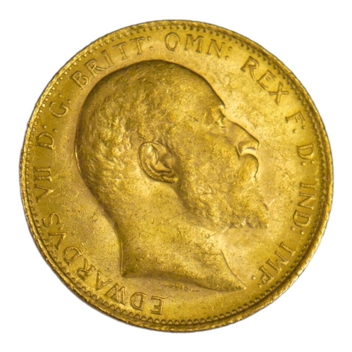 41 - AN EDWARDIAN 22CT GOLD SOVEREIGN COIN, DATED 1910 
With King Edward VII bust and George and Dragon t... 