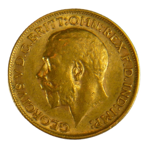 47 - AN EARLY 20TH CENTURY 22CT GOLD SOVEREIGN COIN, DATED 1911
With King George V bust and George and Dr... 