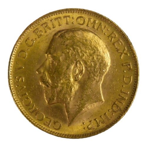 57 - AN EARLY 20TH CENTURY 22CT GOLD SOVEREIGN COIN, DATED 1912 
With King George V bust and George and D... 