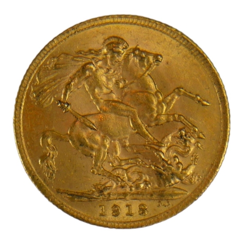 58 - AN EARLY 20TH CENTURY 22CT GOLD SOVEREIGN COIN, DATED 1913 
With King George V bust and George and D... 