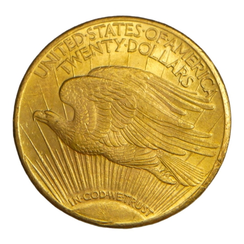 65 - AN EARLY 20TH CENTURY AMERICAN 22CT GOLD TWENTY DOLLAR COIN, DATED 1924 
With St. Gaudens figure and... 