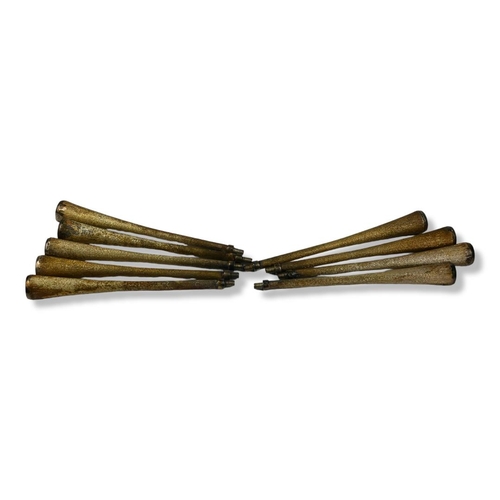 81 - DUNHILL, A COLLECTION OF NINE VINTAGE SILVER TRUMPET FORM CIGARETTE HOLDERS
With textured design and... 