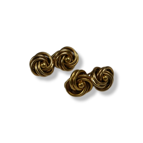 92 - A PAIR OF VINTAGE 18CT GOLD GENT’S CUFFLINKS
Spherical rope twist design, bearing Sheffield crown ha... 