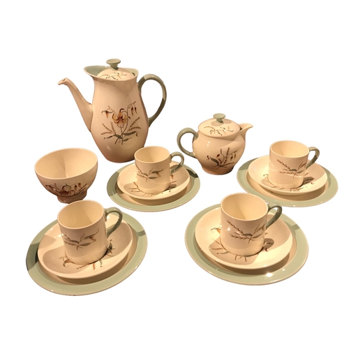 190 - WEDGWOOD, A TIGER LILY PATTERN COFFEE SERVICE
Comprising a coffee pot, four cups and saucers, milk a... 