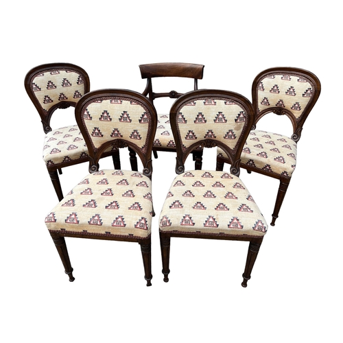 214 - MANNER OF GILLOWS, A SET OF FOUR 19TH CENTURY ROSEWOOD DINING CHAIRS
With upholstered seats and back... 