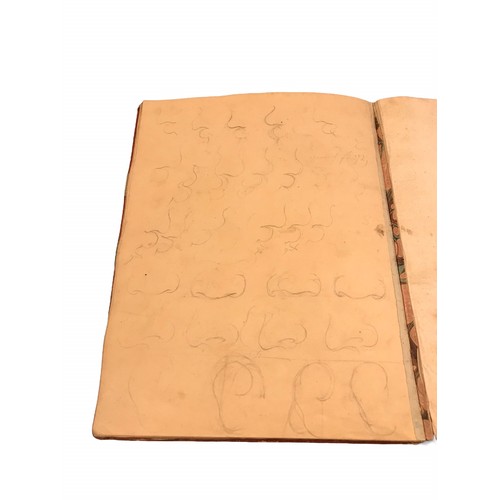 197 - AN EARLY 19TH CENTURY COLLECTION OF PUPILS HOMEWORK TO INCLUDE HANDWRITING, CALLIGRAPHY AND SKETCHES... 