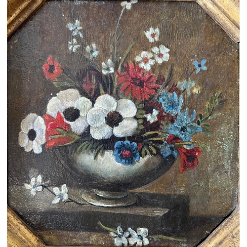 304 - A SET OF FOUR LATE 19TH/EARLY 20TH CENTURY CONTINENTAL OIL ON CANVAS, STILL LIFE, FLOWERS 
Held in g... 