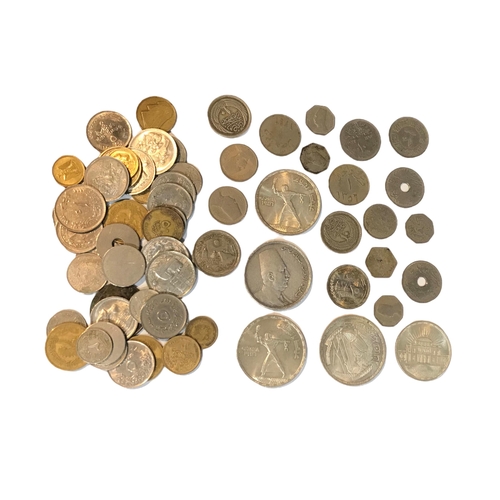 62 - A COLLECTION OF EARLY 20TH CENTURY AND LATER EGYPTIAN SILVER COINS AND OTHERS
To include twenty-five... 