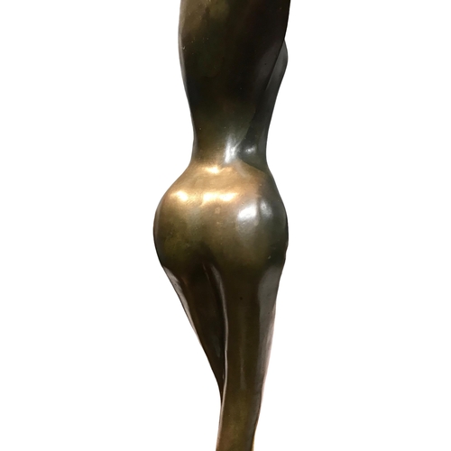 89 - MAX MILO, A 20TH CENTURY ABSTRACT BRONZE SCULPTURE OF A FIGURE
Bearing foundry mark ‘J.B. Deposee, B... 