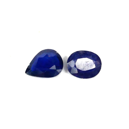 3A - TWO LOOSE SAPPHIRES. One Oval sapphire 2.74ct & one pear shaped sapphire 2.92ct. (filled/treated).