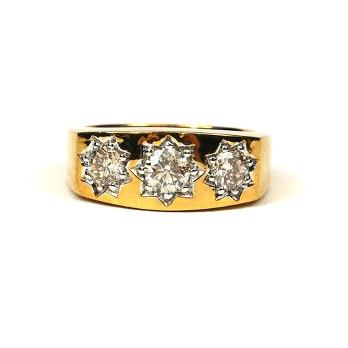 8 - A 9CT YELLOW GOLD GYPSY STAR RING SET WITH DIAMONDS with WGI Certificate (1.06ct).