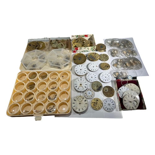 A VARIOUS COLLECTION OF POCKET WATCH PARTS To include dials J.G. Graves