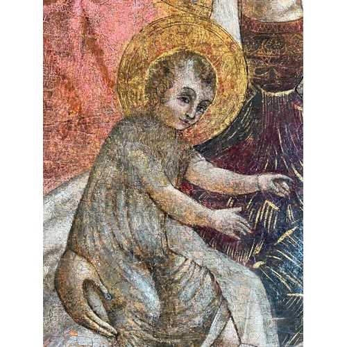 346 - SIENESE SCHOOL, FOLLOWER OF DUCCIO DI BUONINSEGNA, FL. SIENA 1278 - 1319, GUALINO MADONNA TEMPERA AN... 