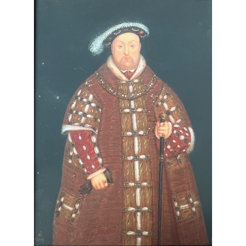 343 - AFTER HANS HOLBEIN, THE YOUNGER, D. 1543, LONDON, PORTRAIT MINIATURE (POSSIBLY ON VELLUM) HENRY VIII... 