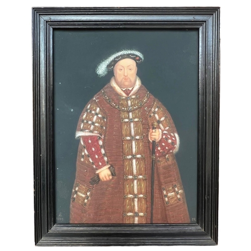 343 - AFTER HANS HOLBEIN, THE YOUNGER, D. 1543, LONDON, PORTRAIT MINIATURE (POSSIBLY ON VELLUM) HENRY VIII... 