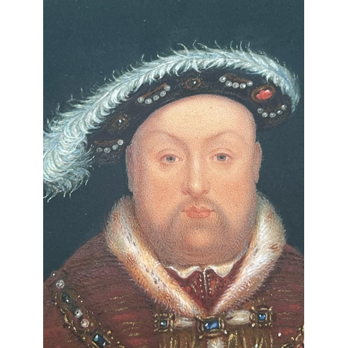 343 - AFTER HANS HOLBEIN, THE YOUNGER, D. 1543, LONDON, PORTRAIT MINIATURE (POSSIBLY ON VELLUM) HENRY VIII... 