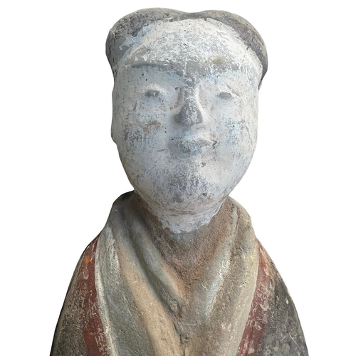 88 - A CHINESE HAN DYNASTY TERRACOTTA COURT LADY MINGQI.
(h 36cm)

Provenance: private collection London,... 