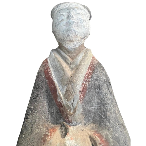 88 - A CHINESE HAN DYNASTY TERRACOTTA COURT LADY MINGQI.
(h 36cm)

Provenance: private collection London,... 