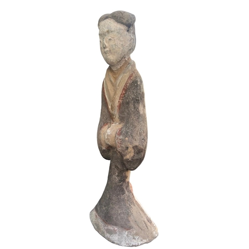 88 - A CHINESE HAN DYNASTY TERRACOTTA COURT LADY MINGQI.
(h 36cm)

Provenance: private collection London,... 