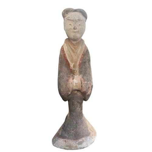 88 - A CHINESE HAN DYNASTY TERRACOTTA COURT LADY MINGQI.
(h 36cm)

Provenance: private collection London,... 