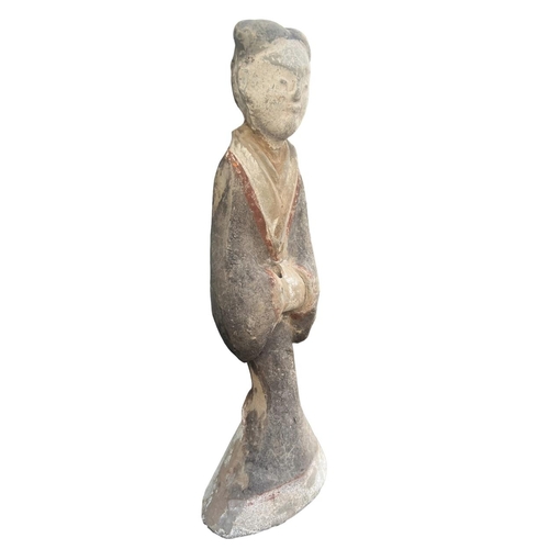 88 - A CHINESE HAN DYNASTY TERRACOTTA COURT LADY MINGQI.
(h 36cm)

Provenance: private collection London,... 