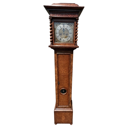 146 - AN 18TH CENTURY DESIGN WALNUT LONGCASE CLOCK
With gilt brass, silvered dial with subsidiary seconds ... 